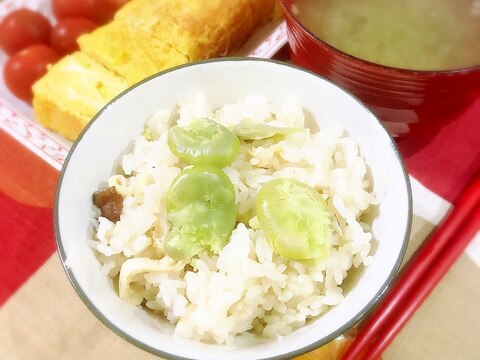 季節のご飯☆そら豆の炊き込みご飯